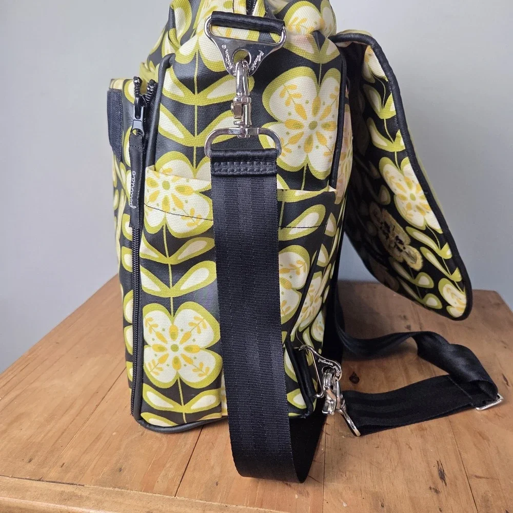 Petunia Pickle Bottom Diaper Bag Backpack Yellow Floral Convertible Baby Bag